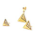 Beautiful Triangle shape Pendant Set with Zerkons and Amazing Design